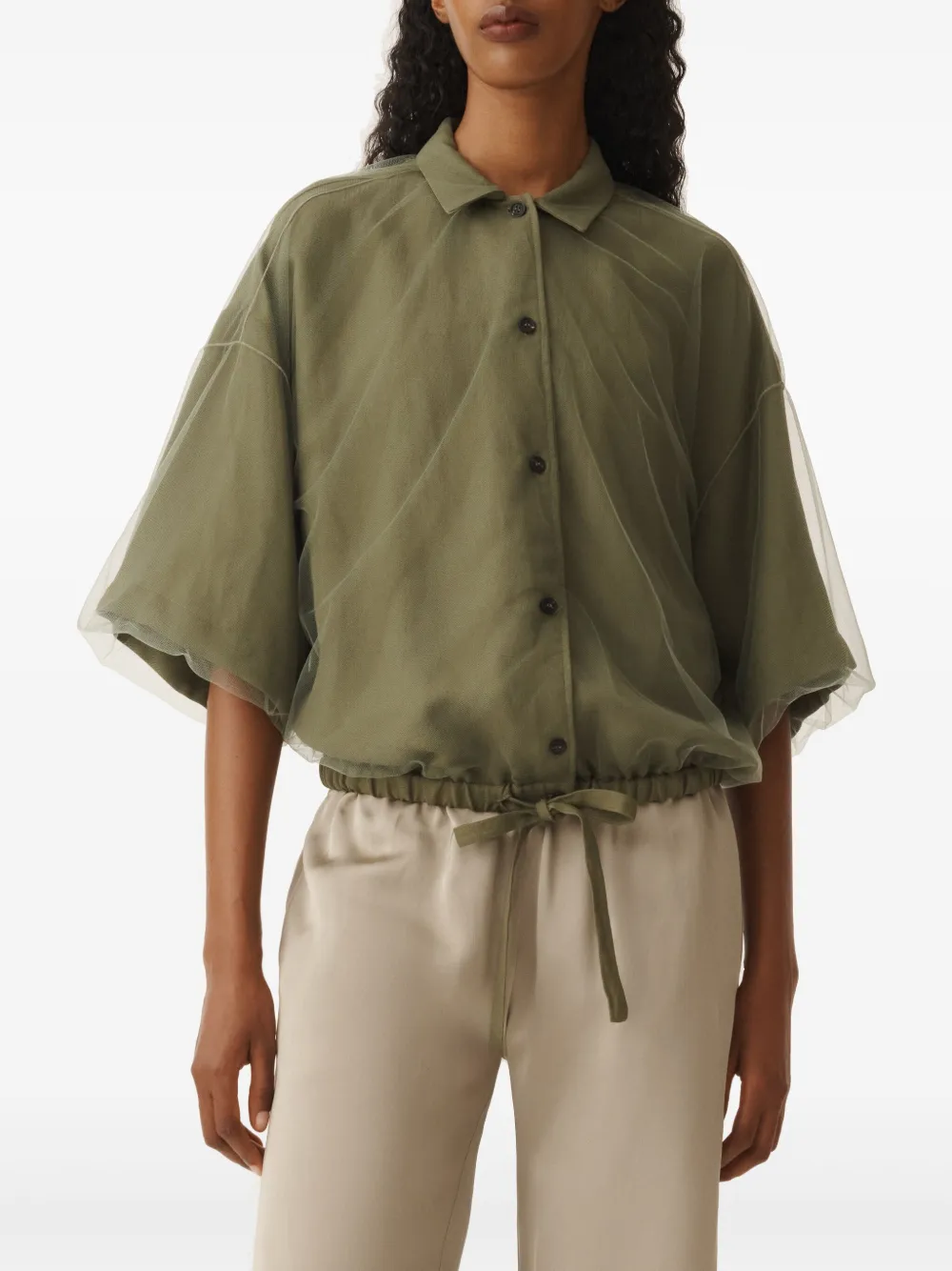 Fabiana Filippi Blouse met mesh Groen