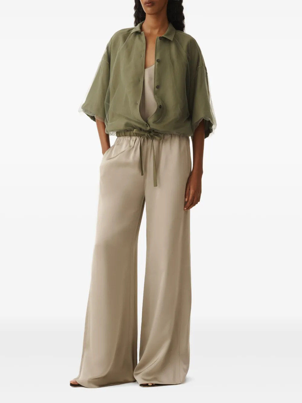 Fabiana Filippi Blouse met mesh - Groen