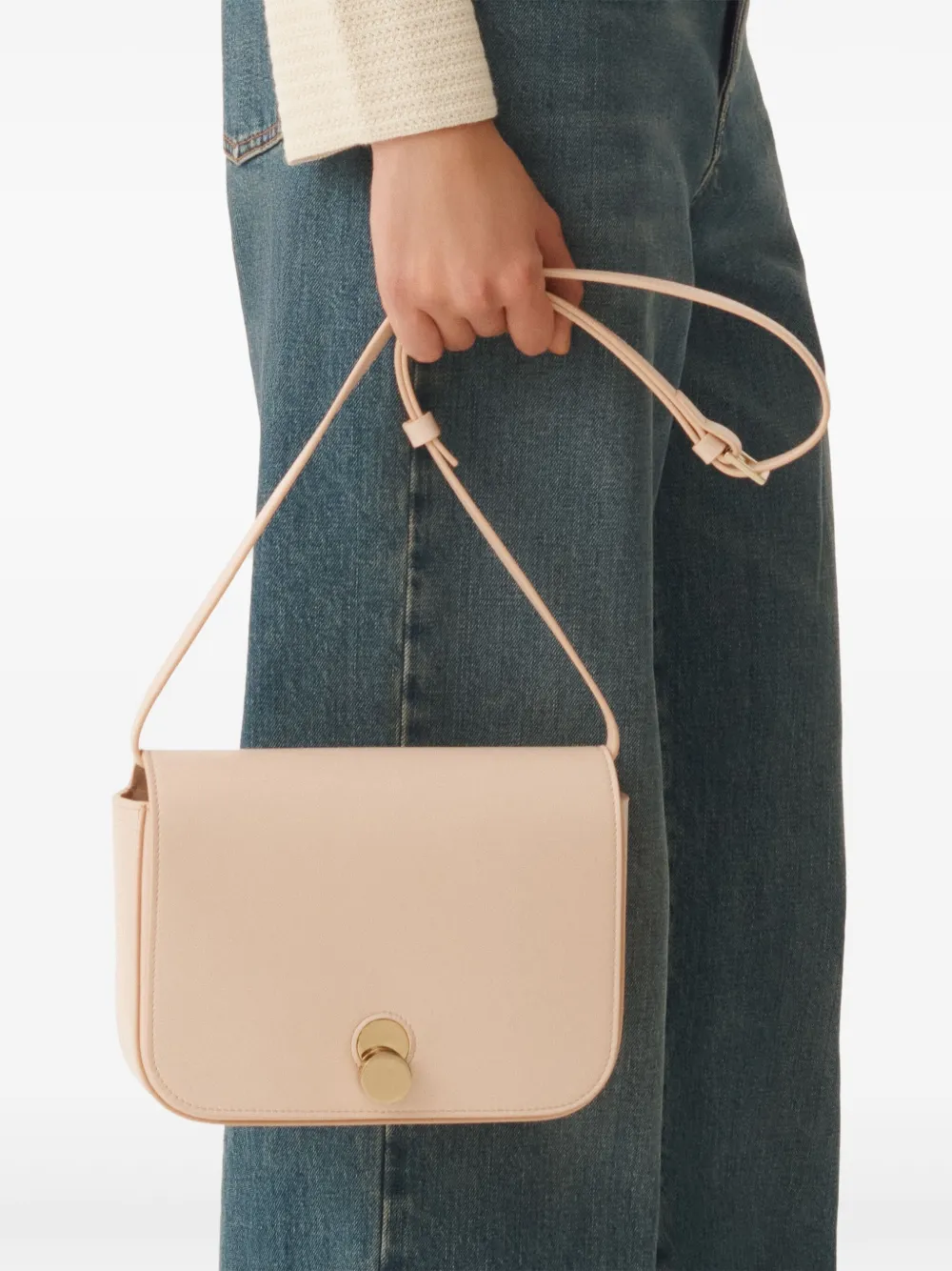 Fabiana Filippi Leren crossbodytas - Beige