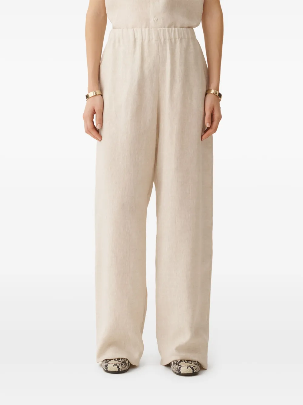 Fabiana Filippi Broek met elastische tailleband Beige