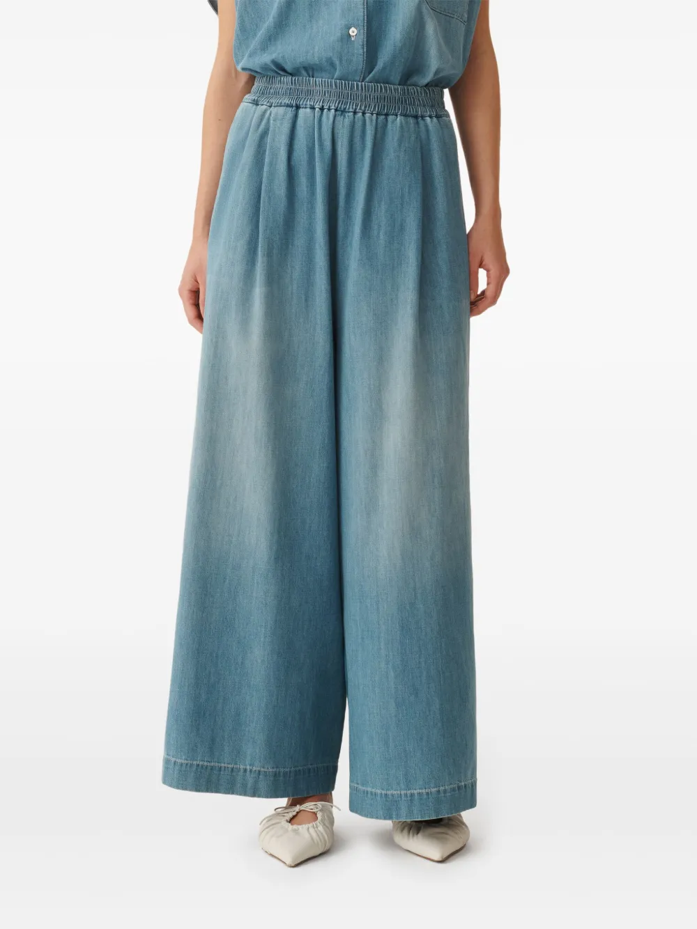 Fabiana Filippi Denim palazzo broek Blauw