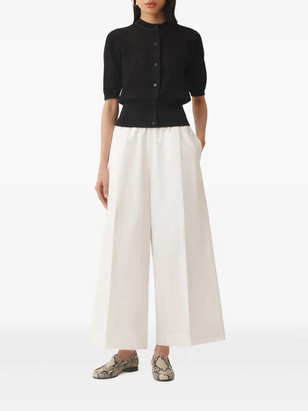 Fabiana Filippi cropped palazzo pants - Wit