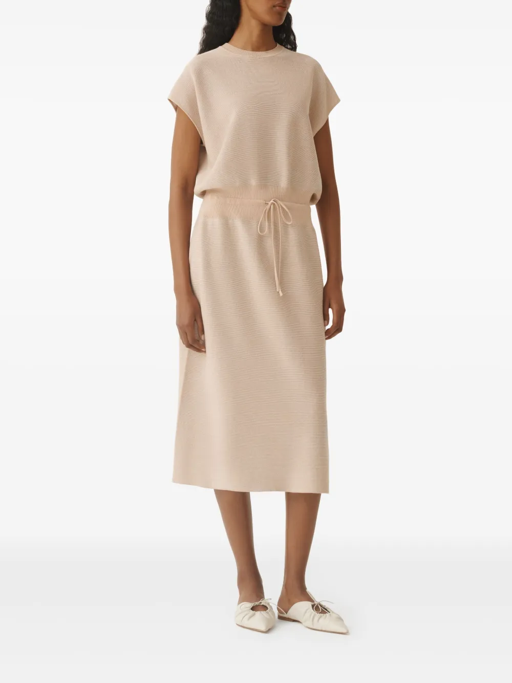 Fabiana Filippi Jurk met korte mouwen Beige