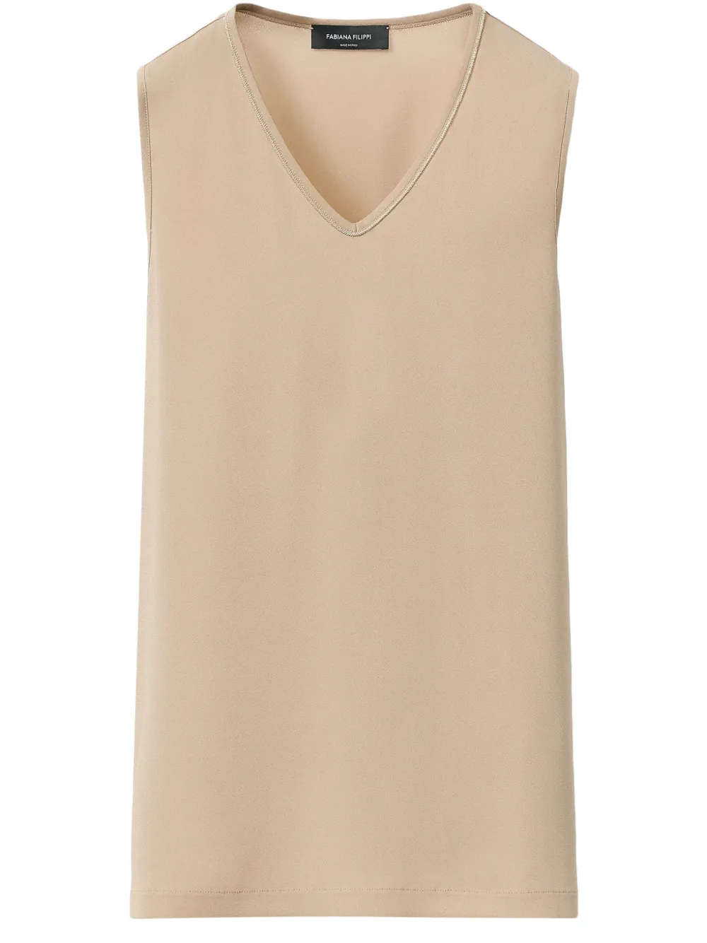 Fabiana Filippi Sablé vest met kralen afwerking Beige