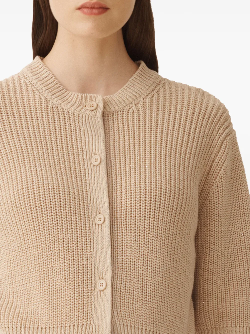 Fabiana Filippi Geribbeld vest Beige
