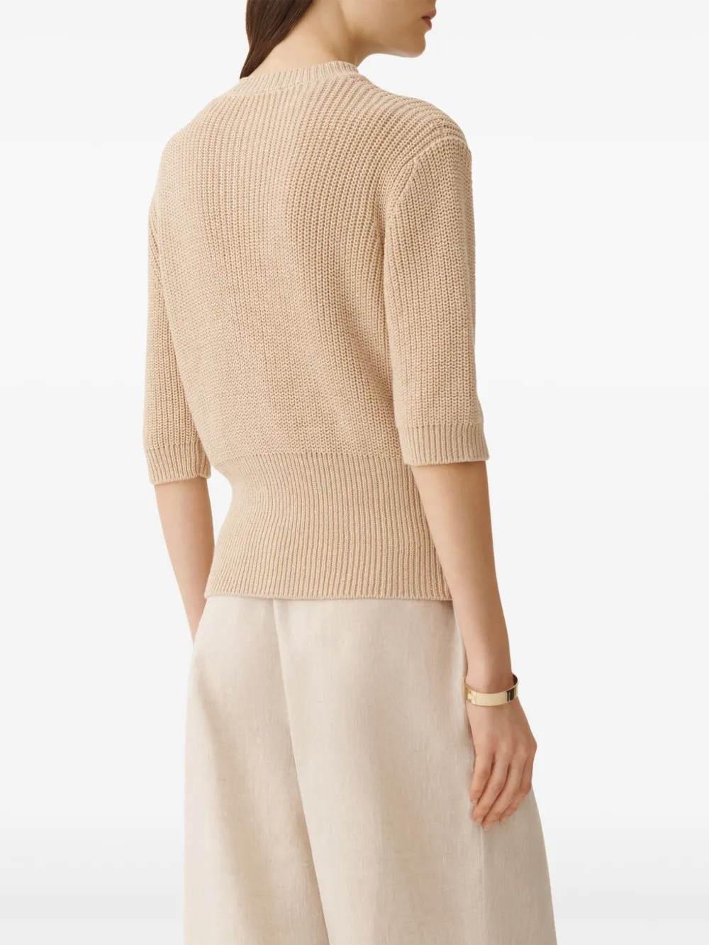 Fabiana Filippi Geribbeld vest Beige