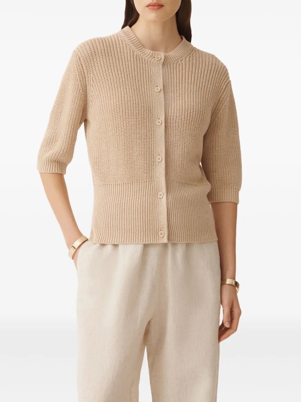 Fabiana Filippi Geribbeld vest Beige