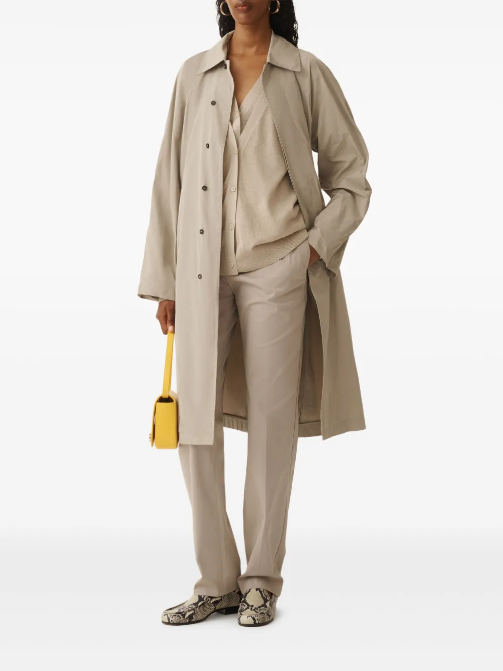 Fabiana Filippi Trenchcoat met puntkraag - Beige