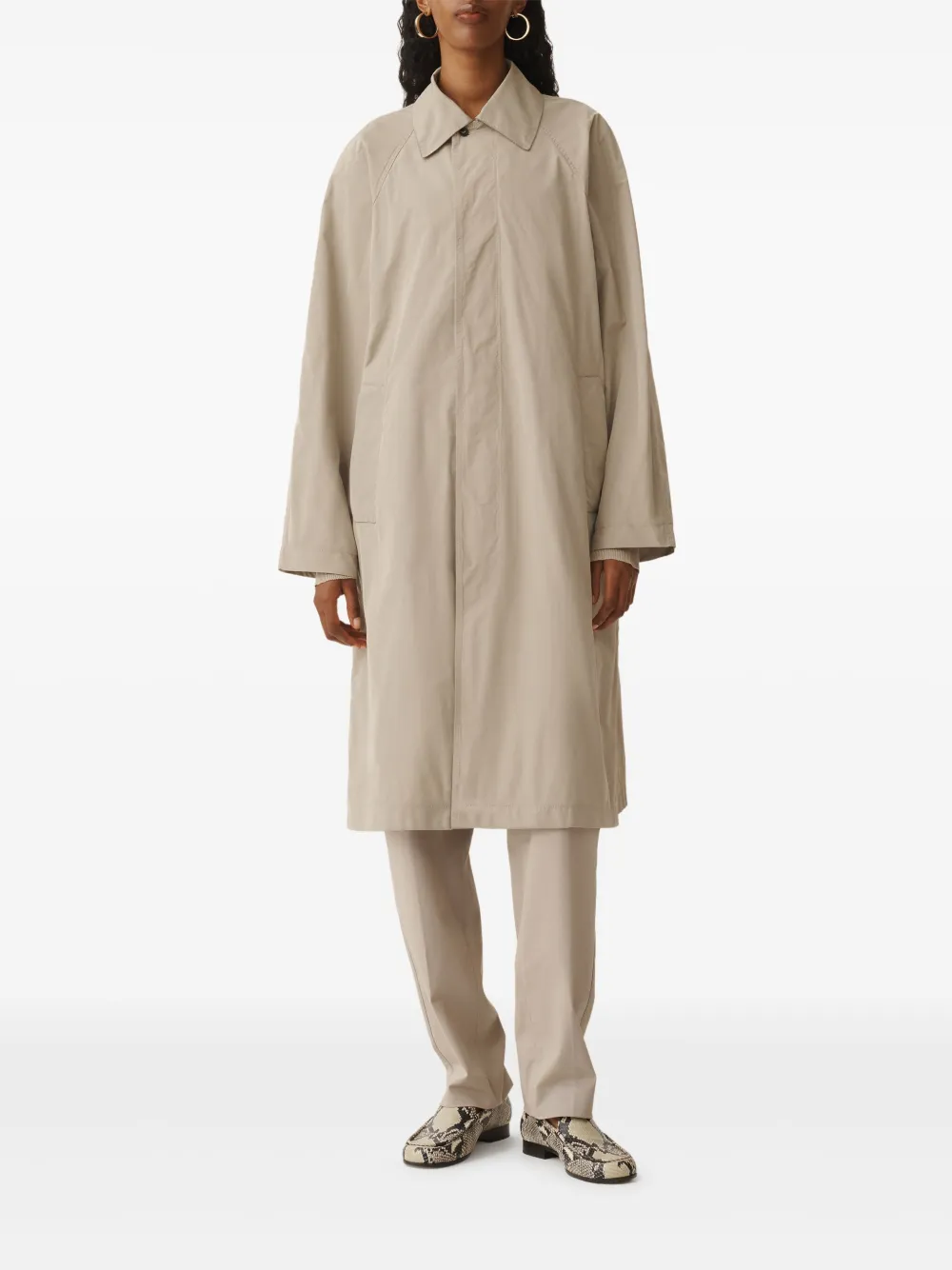 Fabiana Filippi Trenchcoat met puntkraag Beige