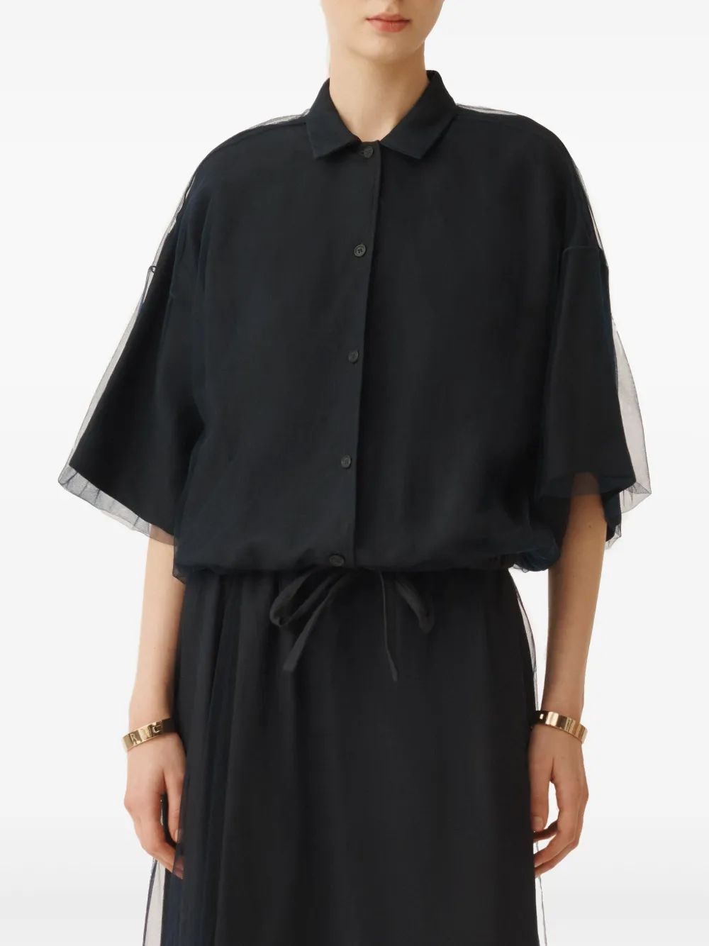 Shop Fabiana Filippi Button-down Shirt In Blue