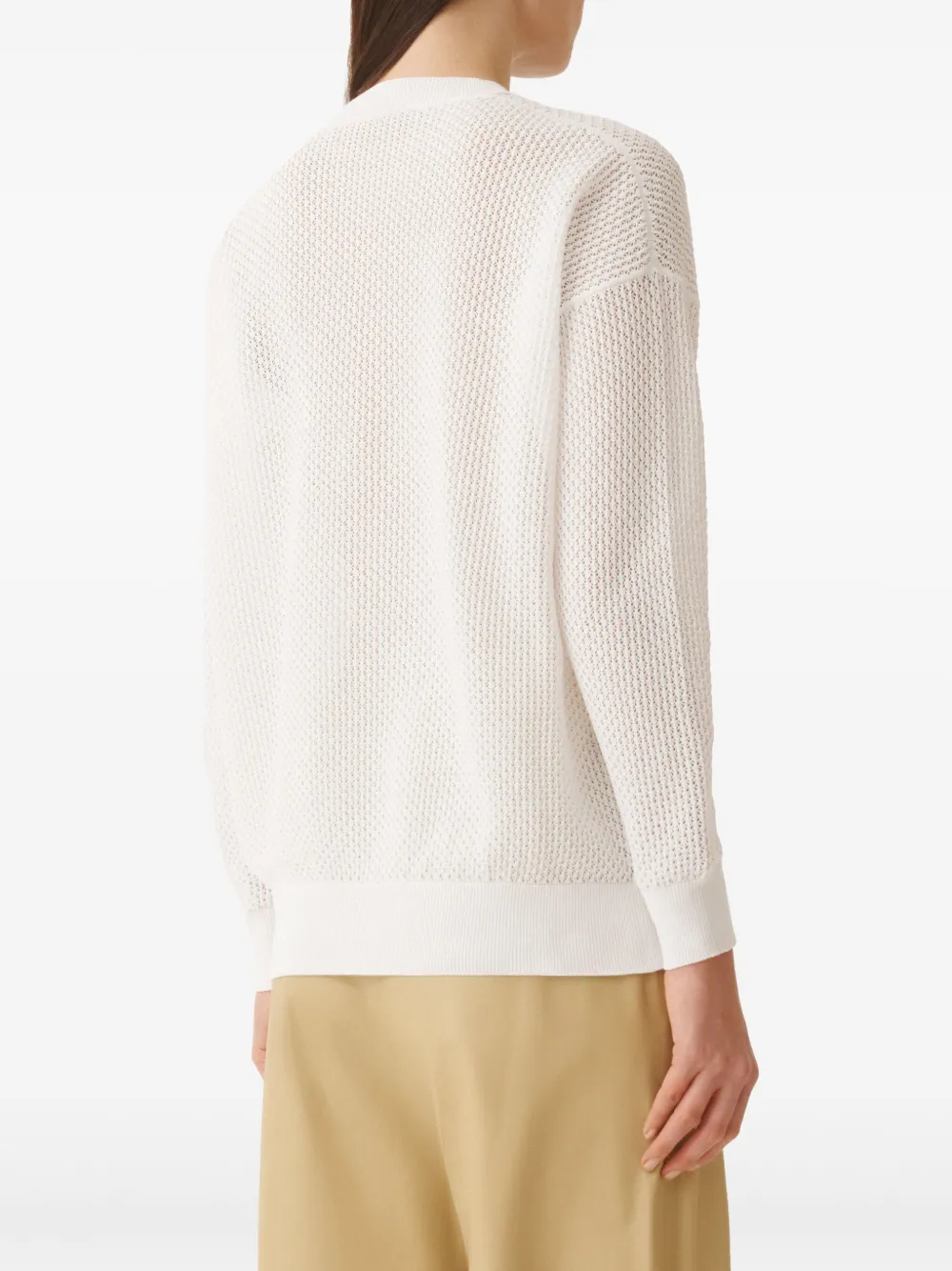 Shop Fabiana Filippi Open-knit Sweater In White