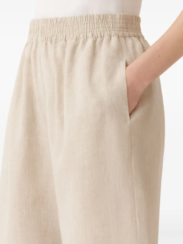 パンツ FABIANA FILIPPI Women Shorts  Burmudas PAD214F329I945 0145 Stretch viscose and linen shorts, taupe for Women | Fabiana