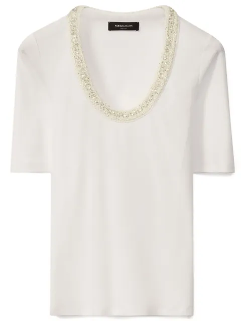 Fabiana Filippi embroidered-neck top