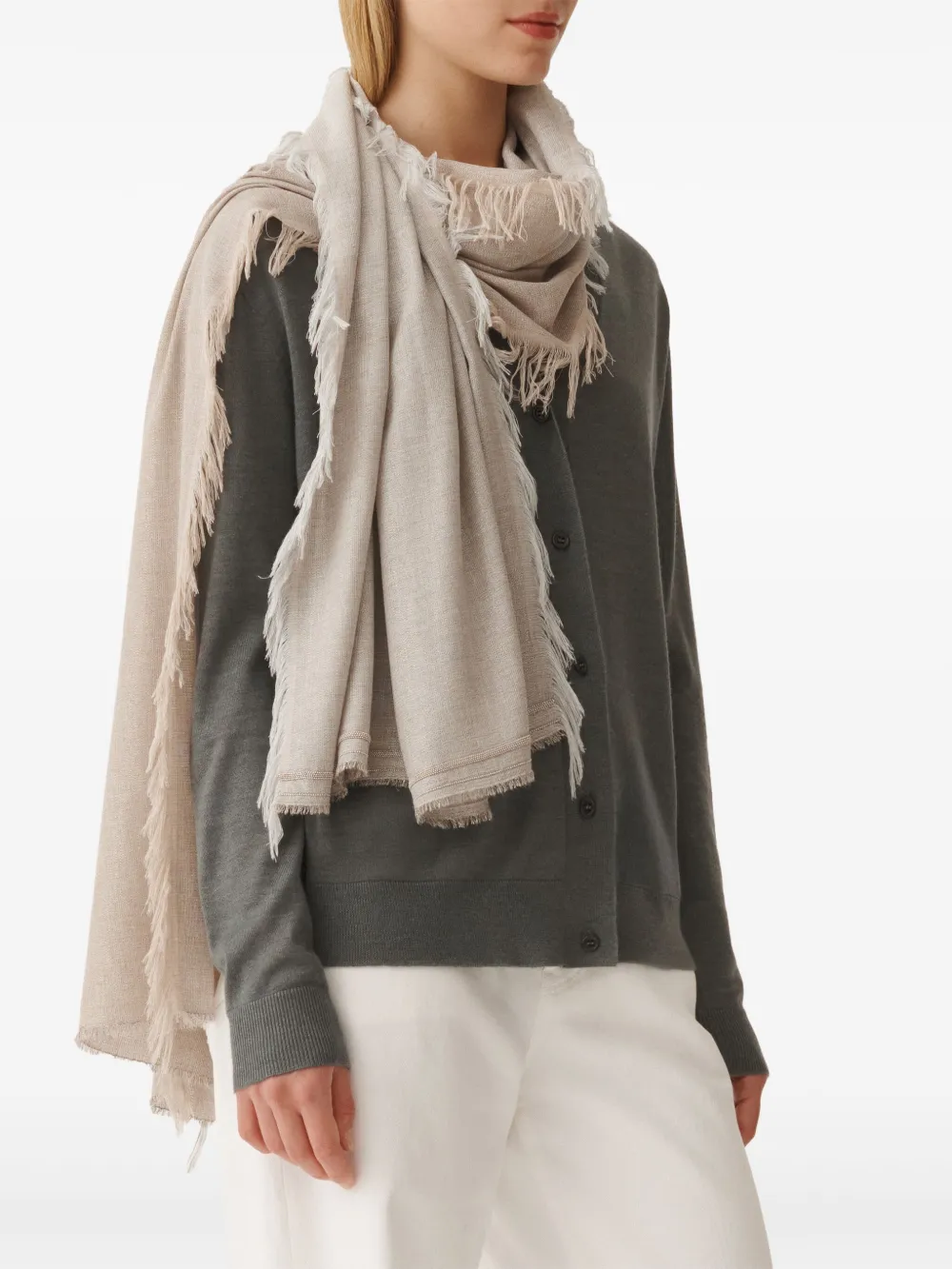 Fabiana Filippi Lurex sjaal Grijs
