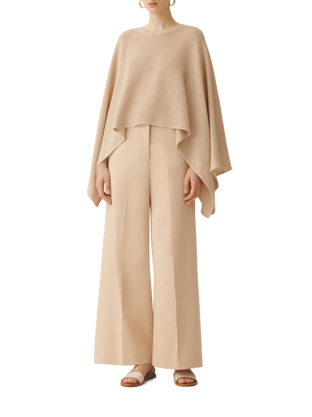 Fabiana Filippi Fijngebreide cape Beige