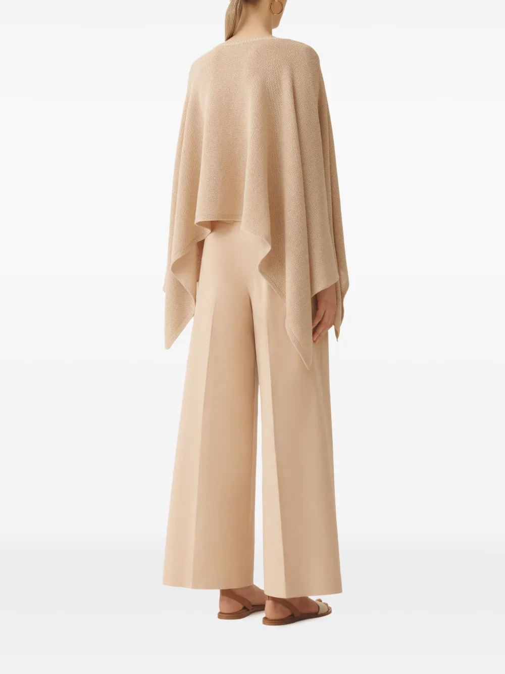 Fabiana Filippi Fijngebreide cape Beige