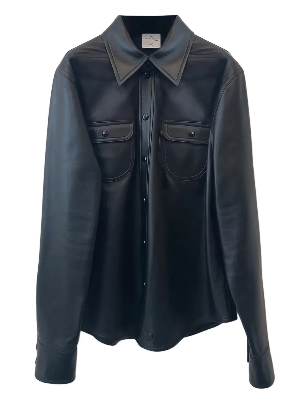 Courrèges flap-pocket leather shirt