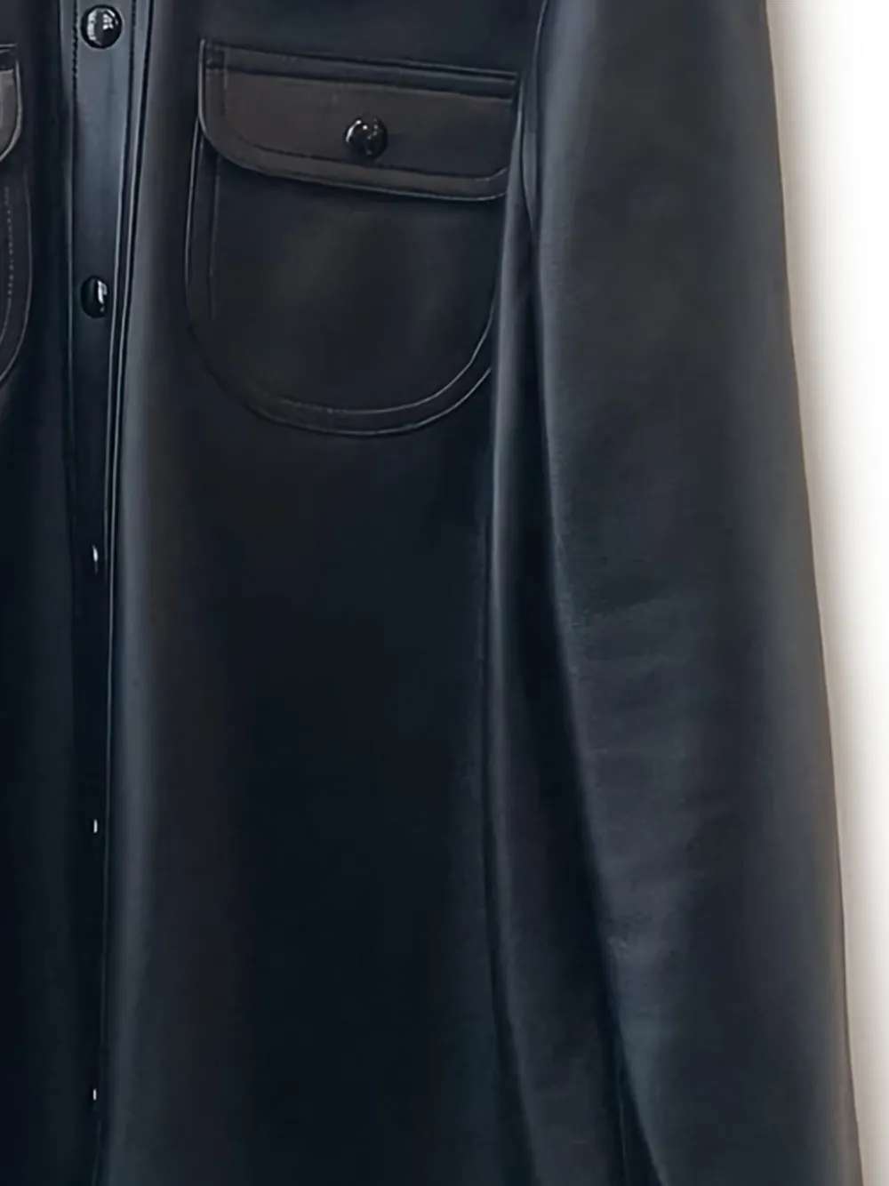 Courrèges flap-pocket leather shirt - Zwart