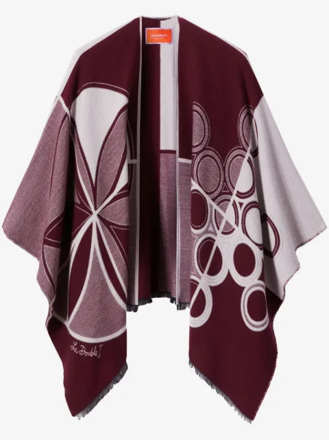 La DoubleJ logo-print cape 
