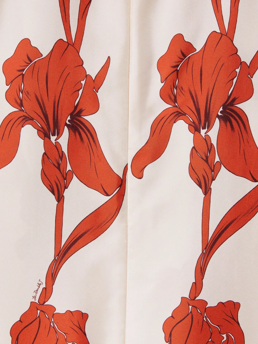 La Doublej Floral-print Silk-twill Mini Dress In Orange
