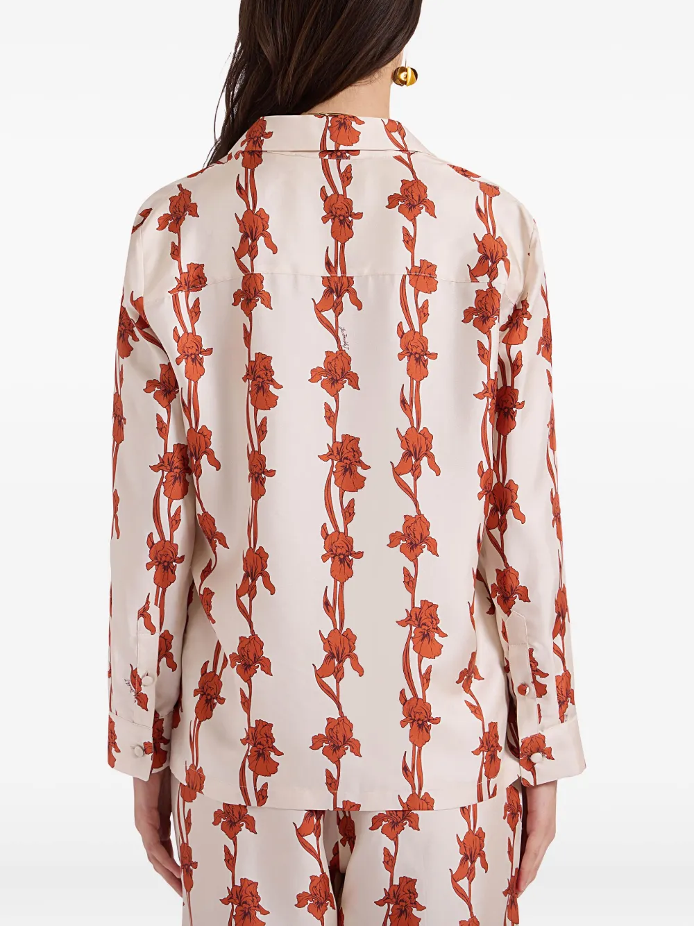 Shop La Doublej Iris-print Shirt In Orange