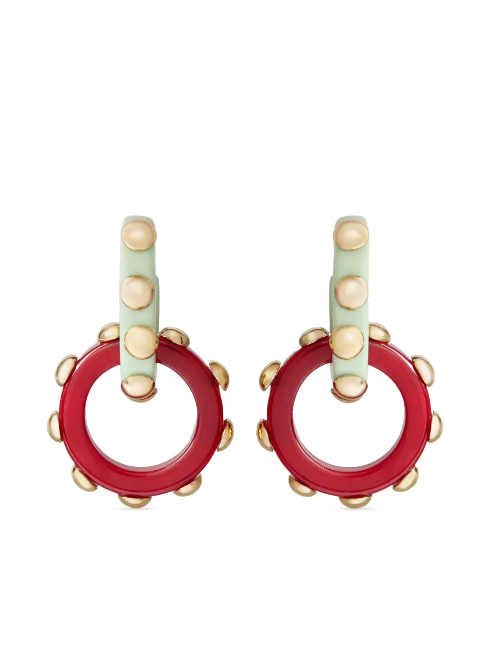 La Doublej Double Hoop Earrings In Gold