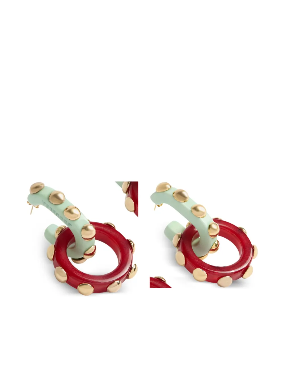 La Doublej Double Hoop Earrings In Gold