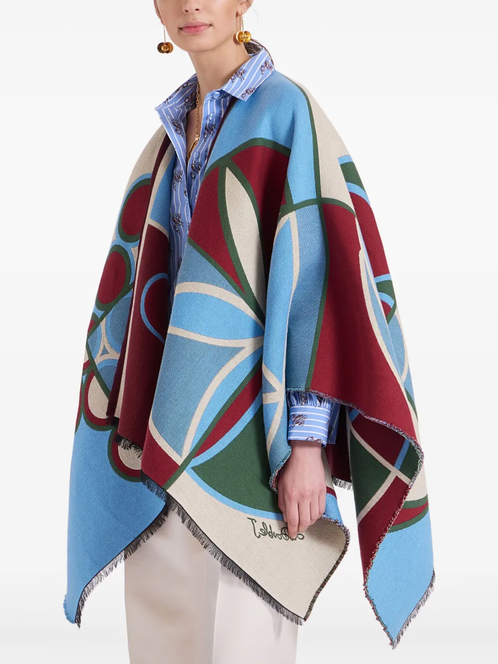 La DoubleJ Placée poncho - Blauw