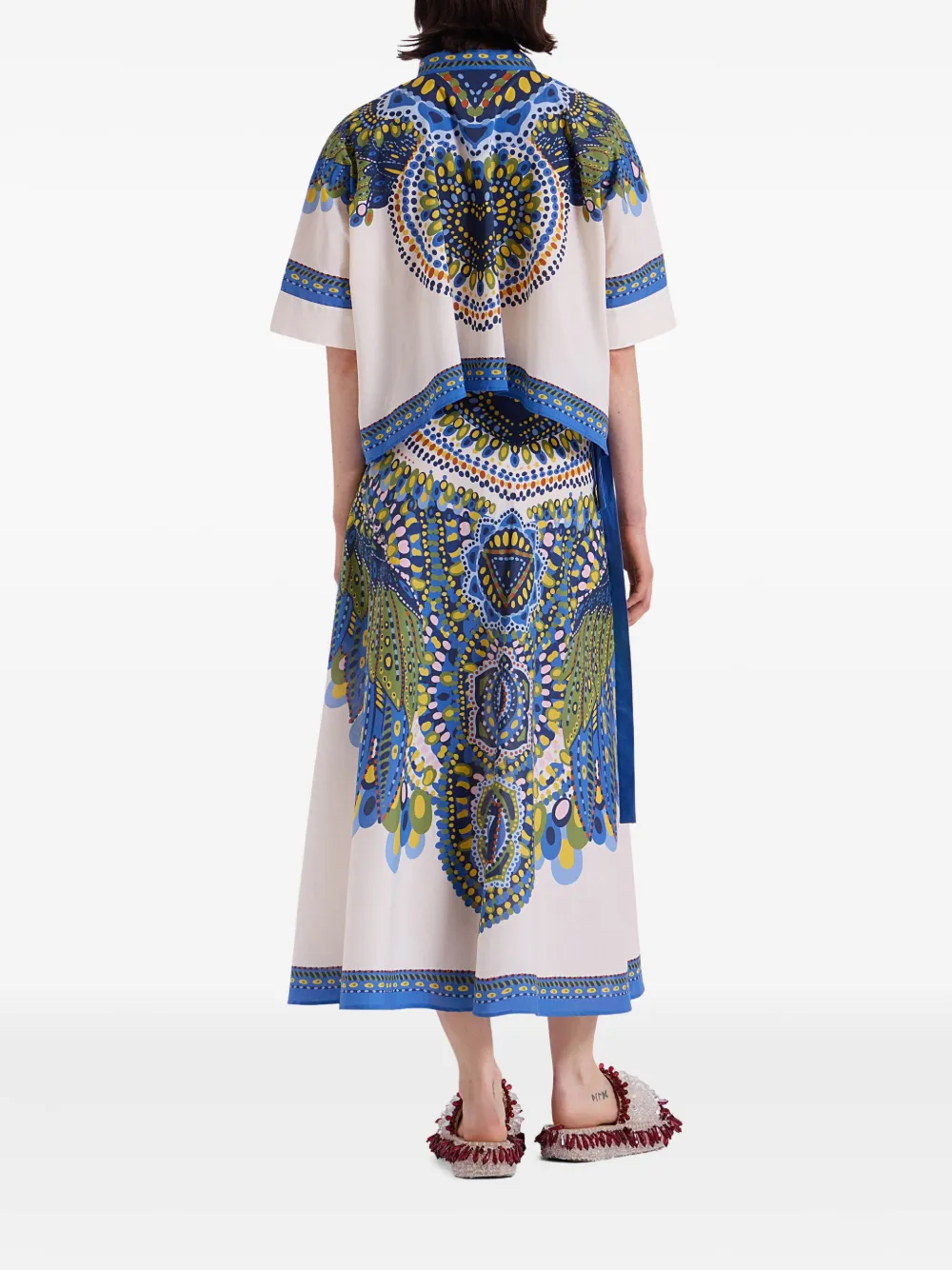 Shop La Doublej Sarong Midi Skirt In Neutrals