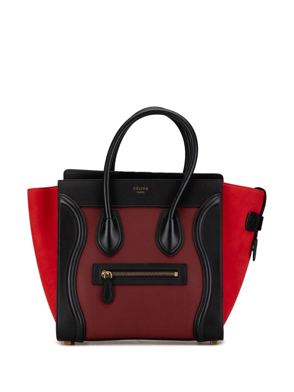 Céline Pre-Owned 2015 Micro Tricolor Calfskin Luggage Tote handbag - Red