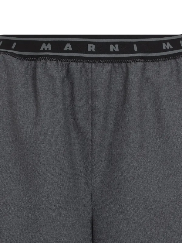 Marni logo-band Wool Trousers | Grey | FARFETCH CA