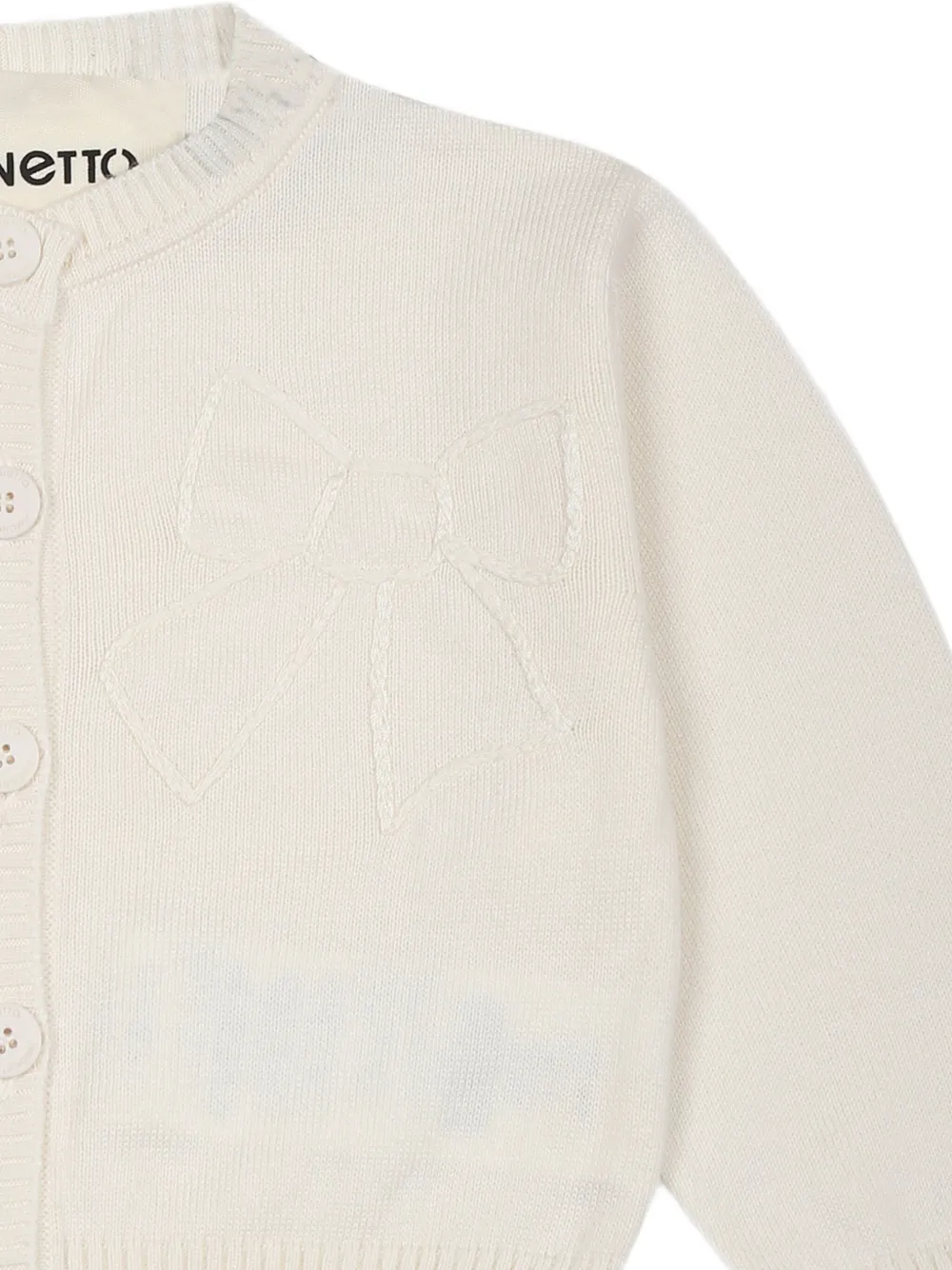 Simonetta Vest met geborduurde strik Wit
