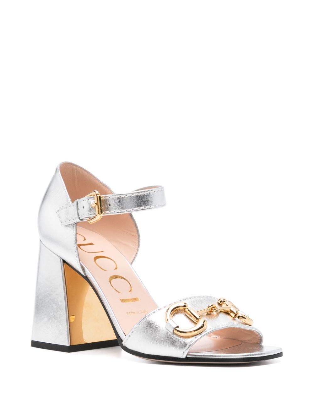 Gucci Pre-Owned 95 mm sandalen met Horsebit-detail - Zilver