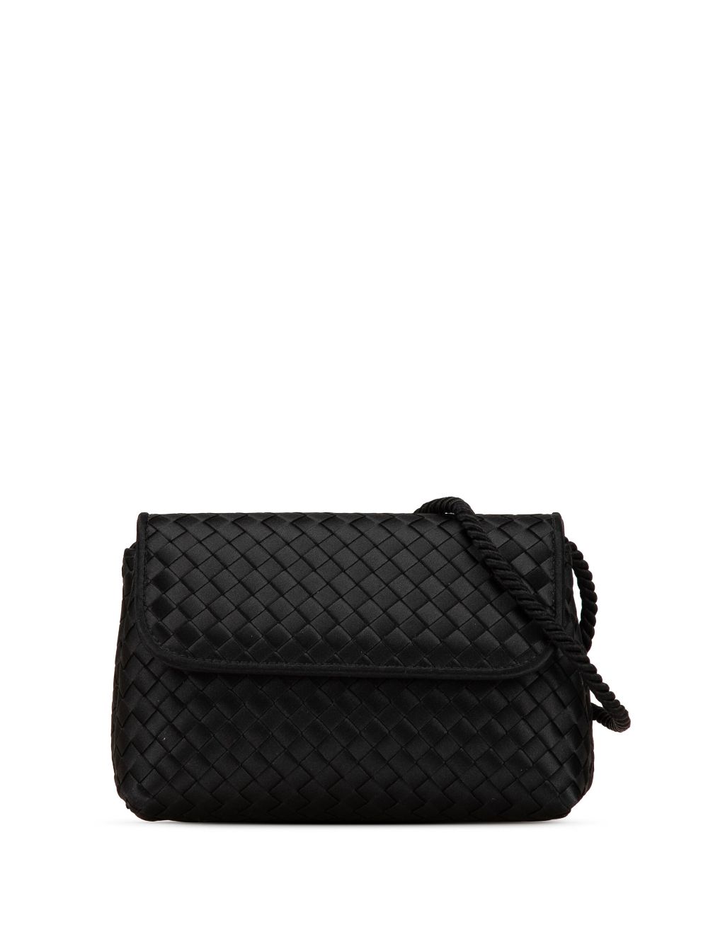 Bottega Veneta Pre-Owned 2000-2024 Satin Intrecciato Flap crossbody bag - Black