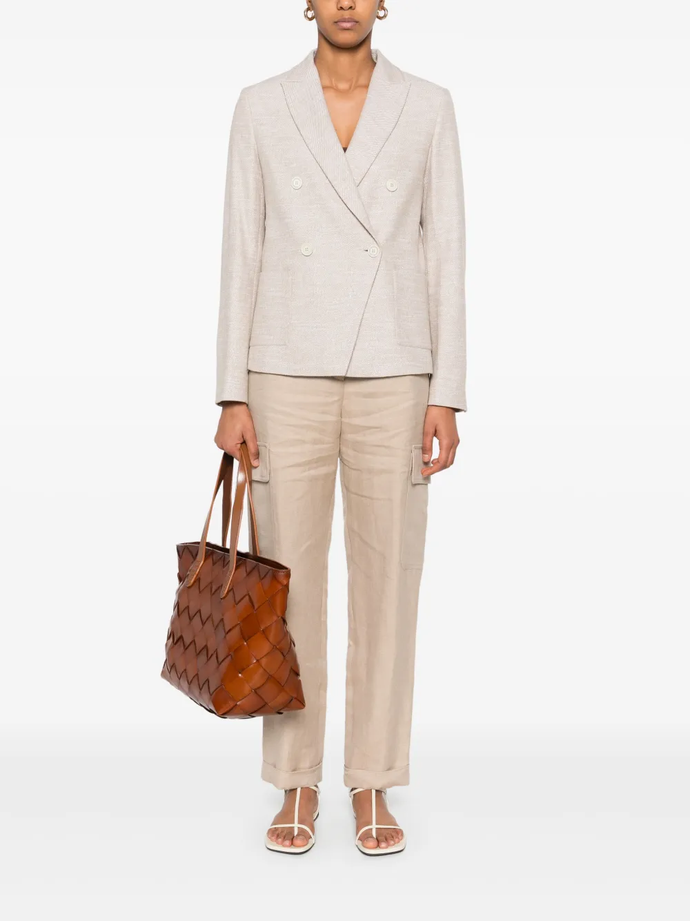 Eleventy Blazer met metallic-effect - Beige