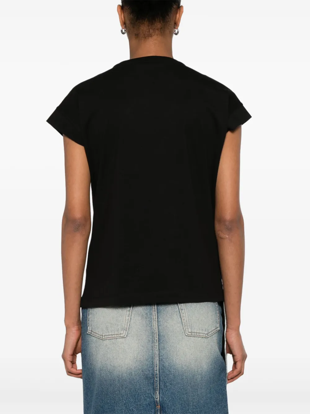 Luisa Cerano T-shirt met kettingdetail Zwart