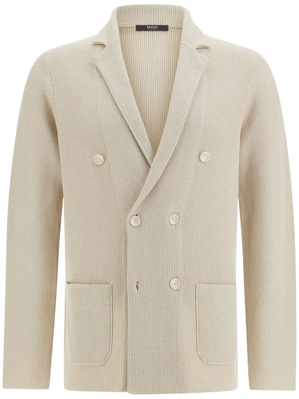 Boggi Milano double-breasted knit jacket - Neutrals