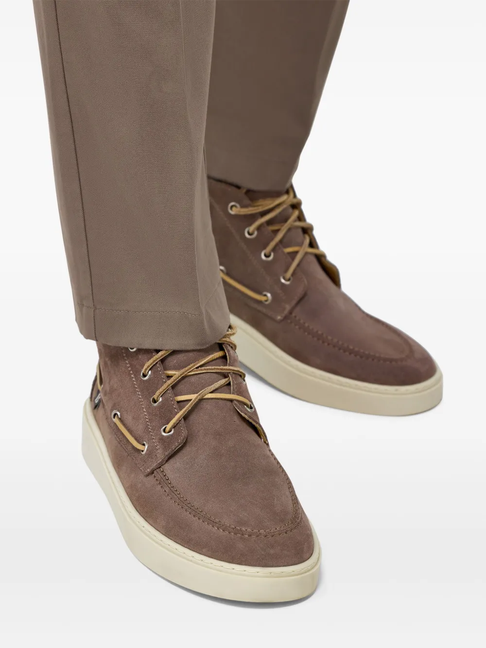 Boggi Milano suede high-top derby shoes Brown