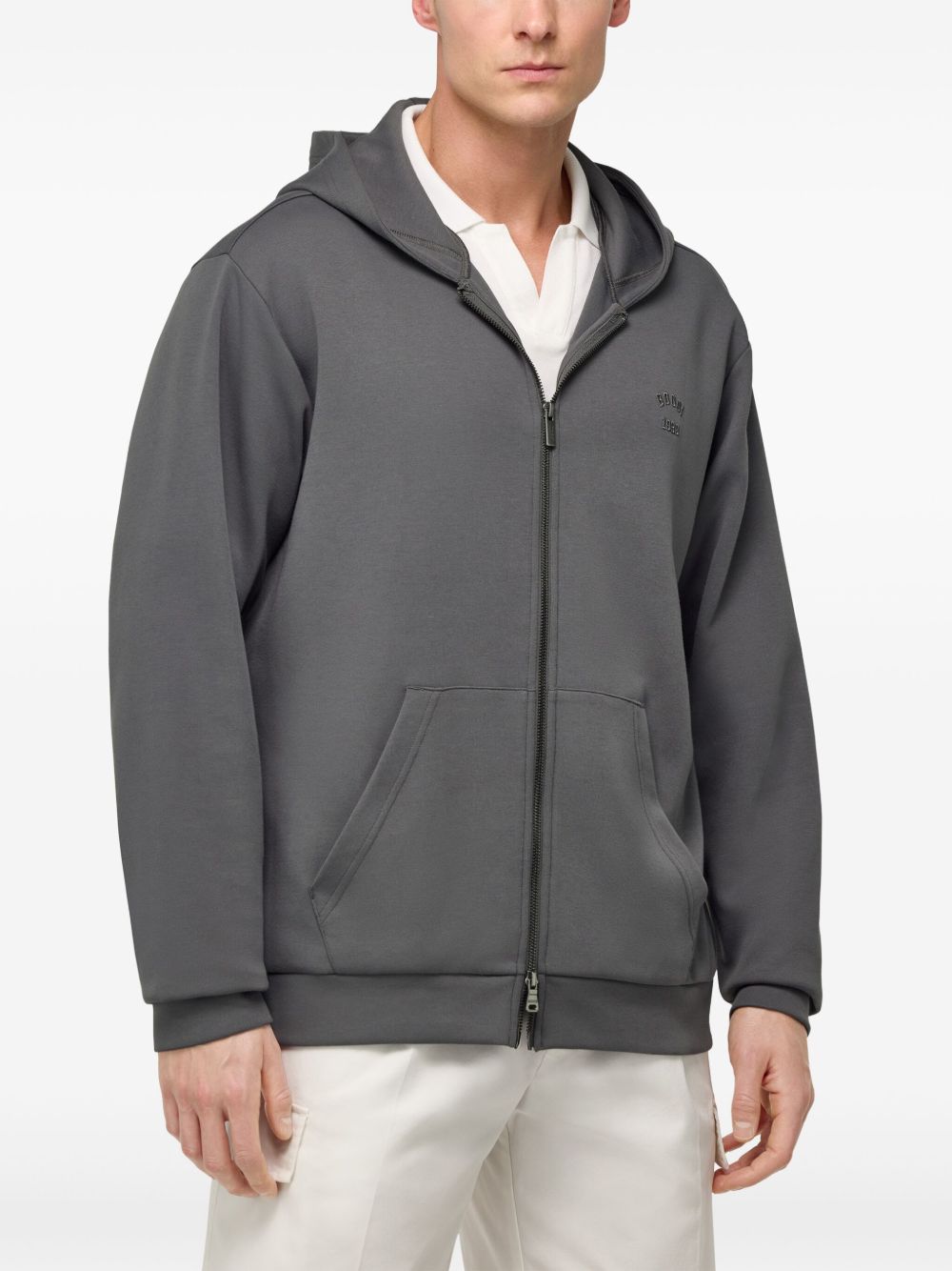 Boggi Milano Hoodie met rits - Grijs