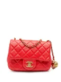 CHANEL Pre-Owned 2019 Mini Square Classic Lambskin Pearl Crush Flap crossbody bag - Red