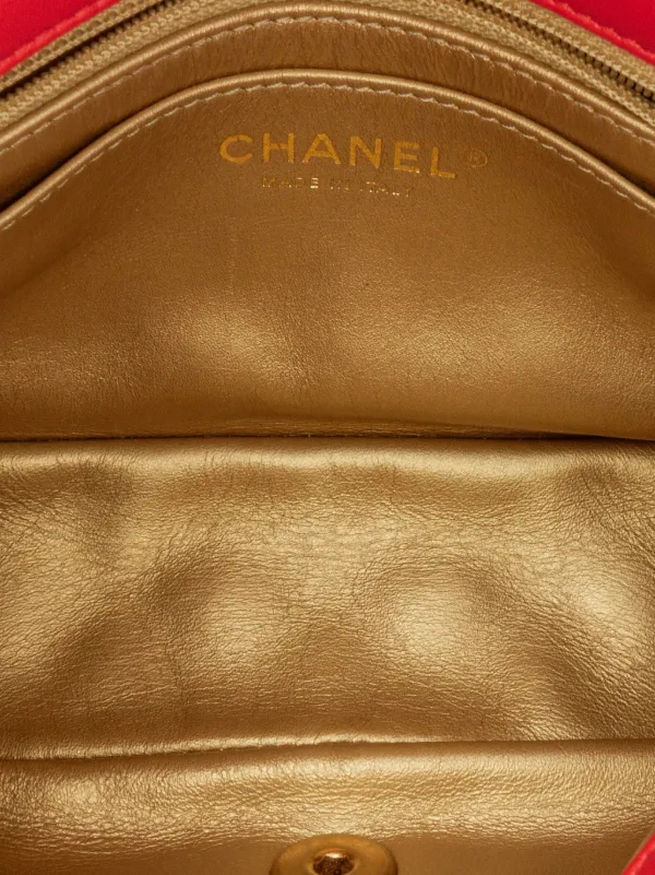 CHANEL Pre-Owned 2019 Mini Square Classic Lambskin Pearl Crush