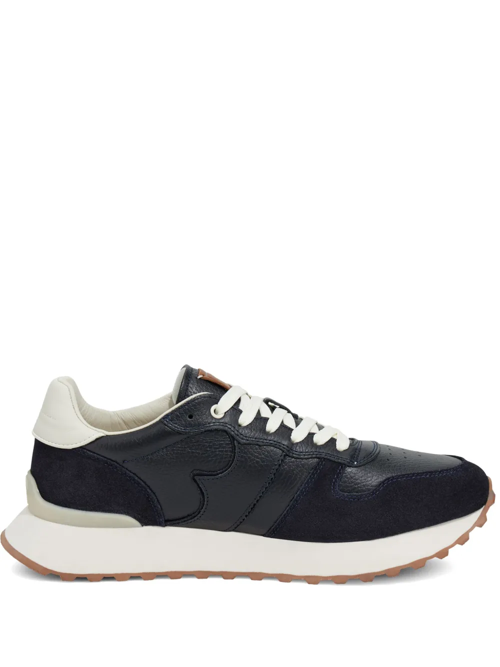 Boggi Milano Tumbled leather sneakers Blue