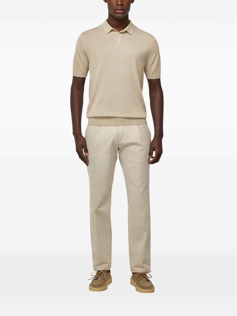 Boggi Milano merino-wool polo shirt - Neutrals