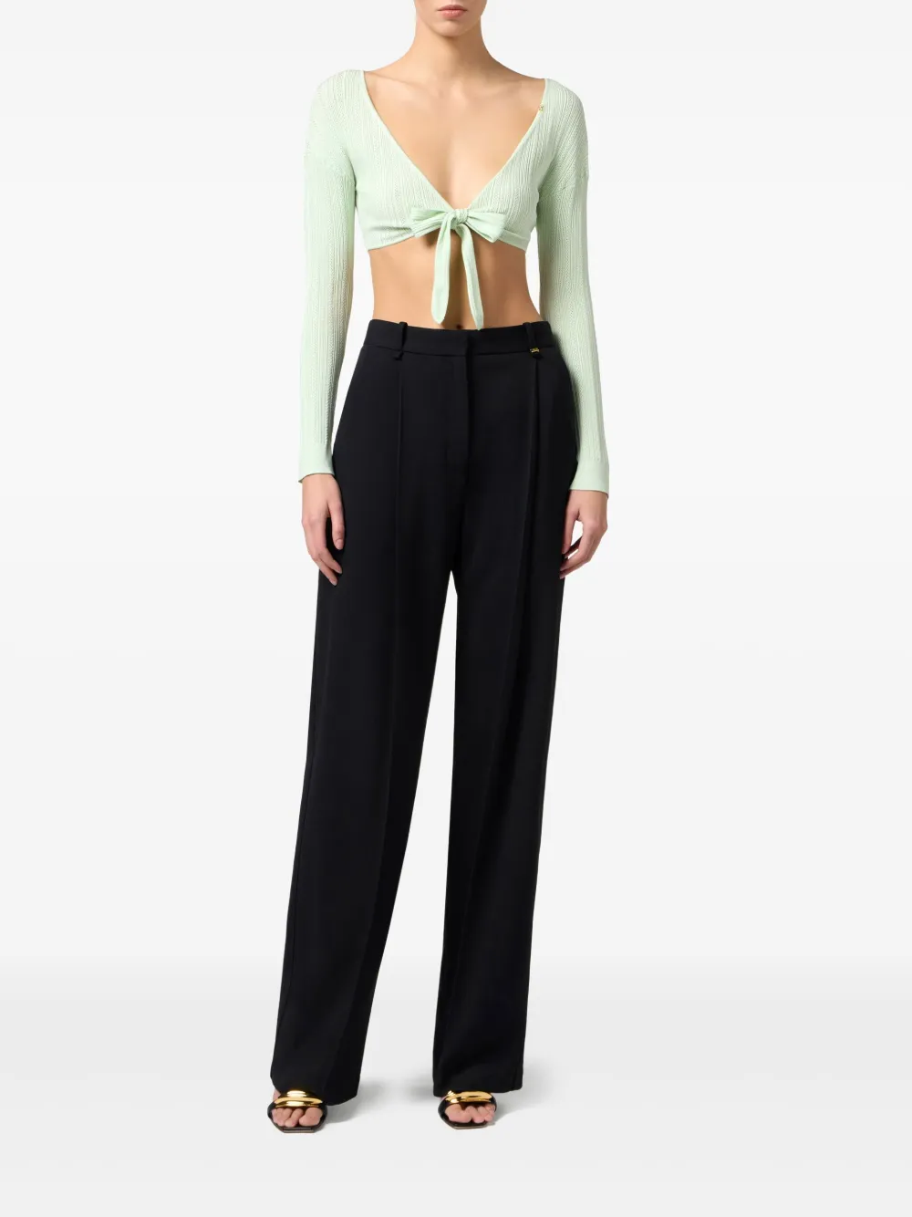 Elisabetta Franchi Pointelle top - Groen