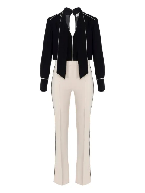 Elisabetta Franchi piping-detail flared jumpsuit