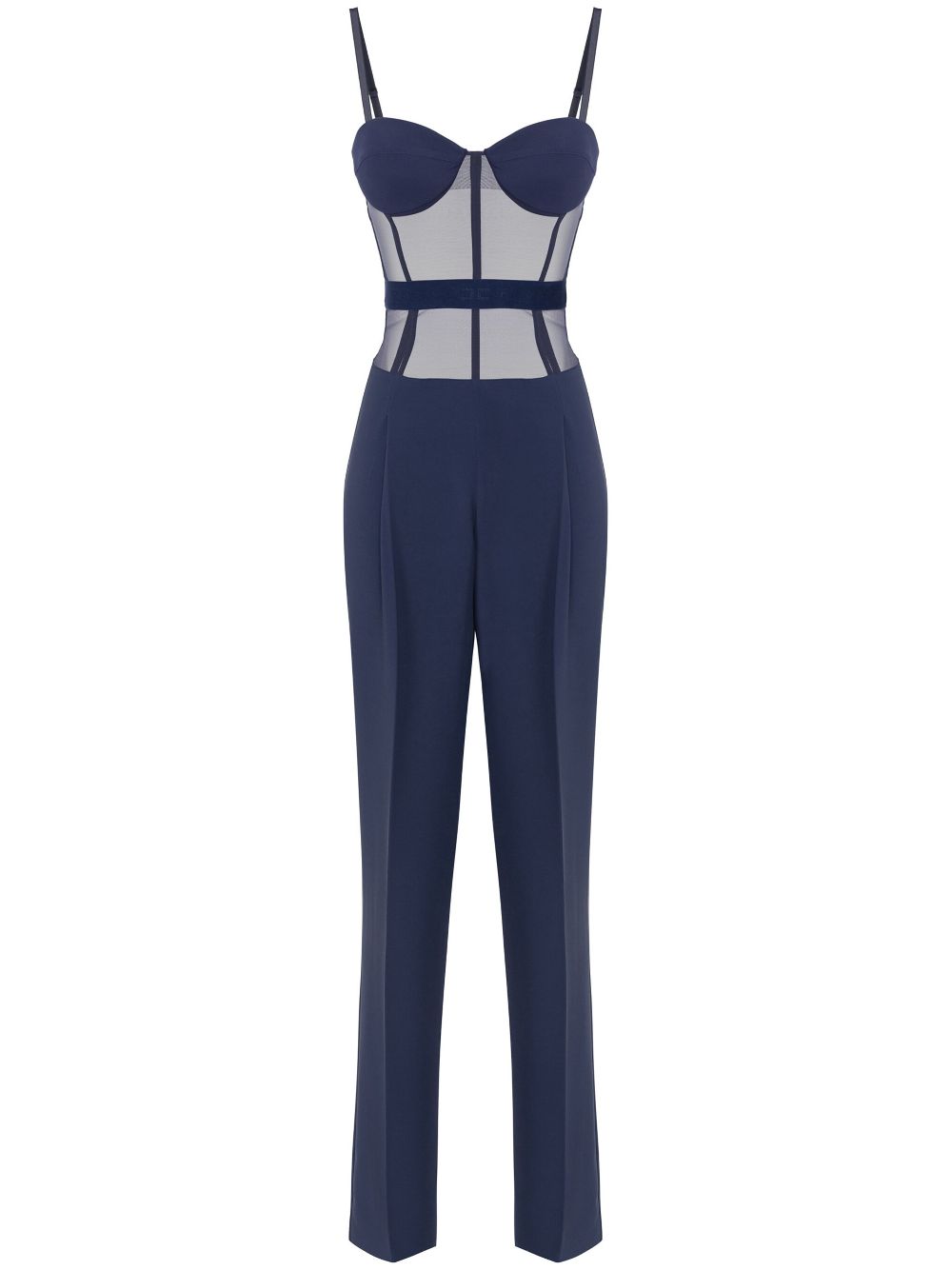 Elisabetta Franchi crepe tulle jumpsuit - Blue