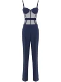 Elisabetta Franchi crepe tulle jumpsuit - Blue