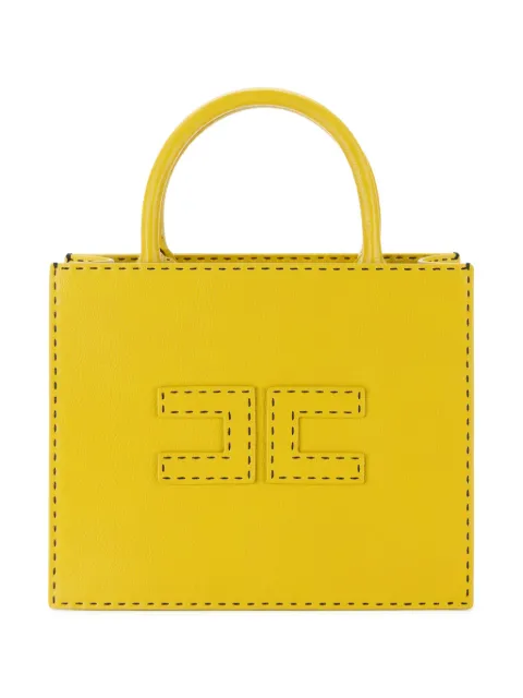 Elisabetta Franchi small contrasting topstitching tote bag 