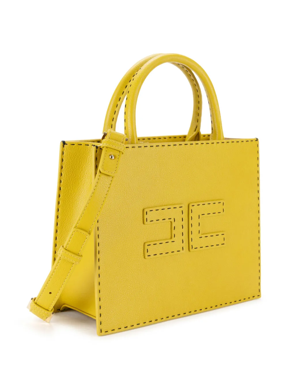 ELISABETTA FRANCHI SMALL CONTRASTING TOPSTITCHING TOTE BAG