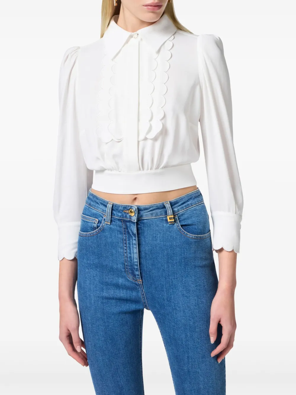 Elisabetta Franchi Blouse met borduurwerk Wit